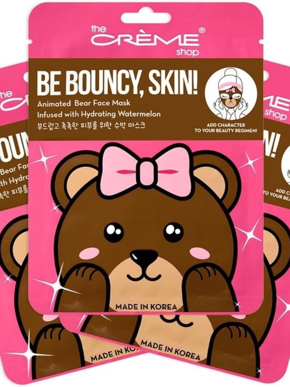 The Crème Shop Pink Bear Face Mask — Hydrating Sheet Mask